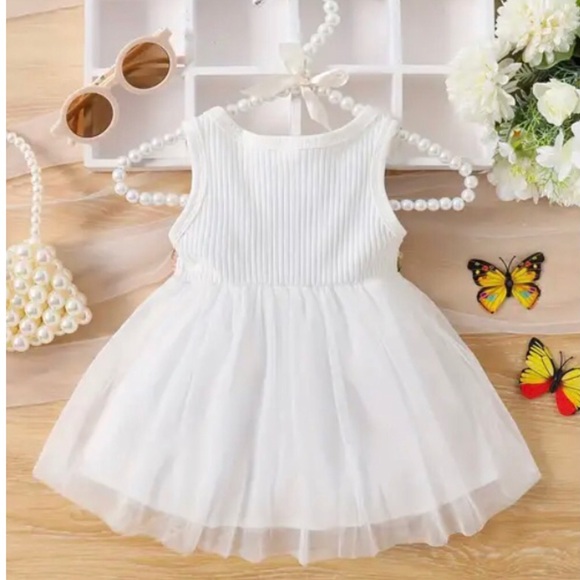 Infant Baby Girl’s Pink Embroidered Sleeveless White Dress (3-6m) NWT - Picture 7 of 7